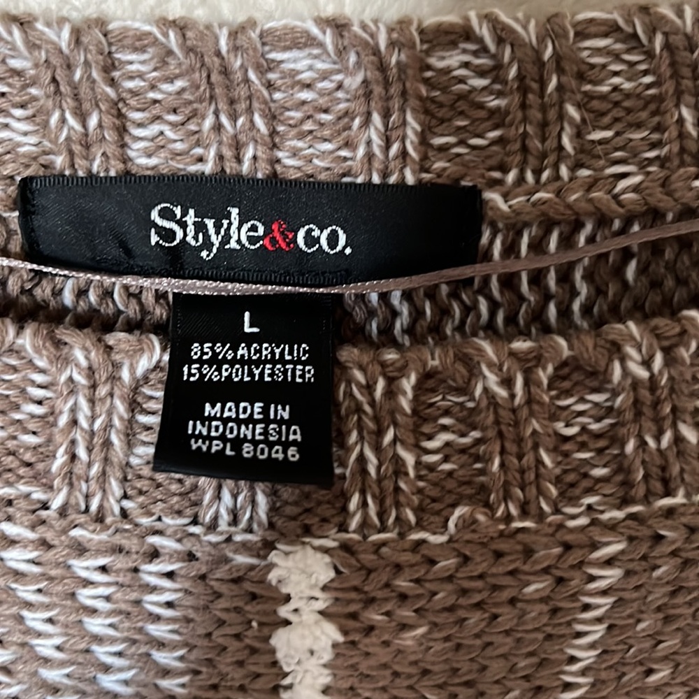 Style & Co Fringe Hem Sweater sz L - Picture 5 of 5